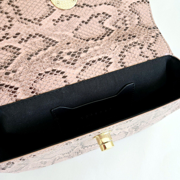 Topshop Shoulder Bag Pink Snake Print Baguette Maximalist Cocktail Party Kawaii - Picture 11 of 14